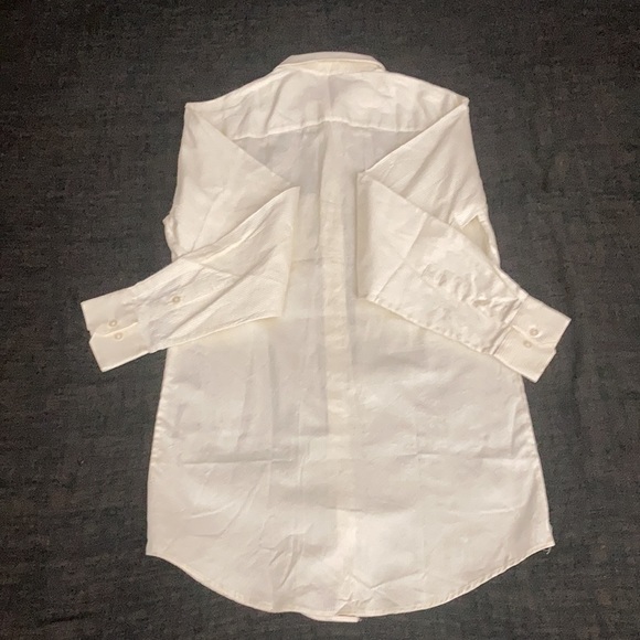 Alfani RED Tonal Texture Striped Dress Shirt Ivory - Picture 10 of 14